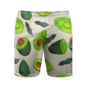 Мужские шорты спортивные с принтом Авокадо   фруктовый паттерн в Санкт-Петербурге,  |  | авокадо | дерево | здоровье | зелёный | костояка | лист | паттерн | полезный | половина | урожай | фрукт | целый | экзотический