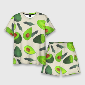 Мужской костюм с шортами 3D с принтом Авокадо  фруктовый паттерн в Петрозаводске,  |  | авокадо | дерево | здоровье | зелёный | костояка | лист | паттерн | полезный | половина | урожай | фрукт | целый | экзотический