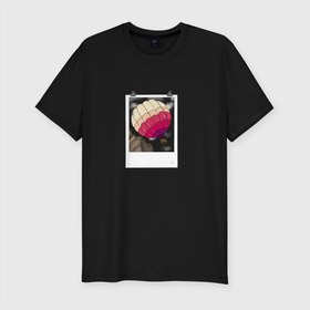 Мужская футболка хлопок Slim с принтом В моменте в Курске, 92% хлопок, 8% лайкра | приталенный силуэт, круглый вырез ворота, длина до линии бедра, короткий рукав | polaroid | воздушный шар | горы | момент | память | путешествия | свобода | снимок | фотография