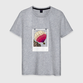 Мужская футболка хлопок с принтом В моменте в Курске, 100% хлопок | прямой крой, круглый вырез горловины, длина до линии бедер, слегка спущенное плечо. | polaroid | воздушный шар | горы | момент | память | путешествия | свобода | снимок | фотография