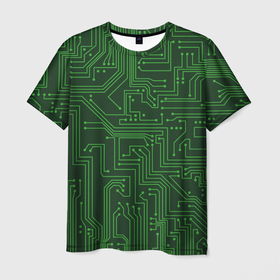 Мужская футболка 3D с принтом Печатная плата в Тюмени, 100% полиэфир | прямой крой, круглый вырез горловины, длина до линии бедер | кибер | компьютер | материнская плата | печатная плата | пк | программирование | схема | технологии