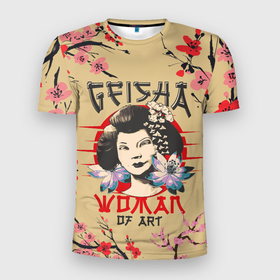 Мужская футболка 3D Slim с принтом Гейша | Geisha (Z) в Белгороде, 100% полиэстер с улучшенными характеристиками | приталенный силуэт, круглая горловина, широкие плечи, сужается к линии бедра | geisha | japan | lotus | sakura | девушка | лотус | певица | развлечение | сакура | тамада | танцовщица | чайная церемония | япония
