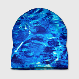 Шапка 3D с принтом Голубая Вода (Текстура) в Тюмени, 100% полиэстер | универсальный размер, печать по всей поверхности изделия | blue | ocean | pool | sea | бассейн | вода | волны | лето | море | океан | текстура | узоры