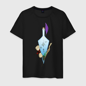 Мужская футболка хлопок с принтом Миры в стекле   Летающие острова , 100% хлопок | прямой крой, круглый вырез горловины, длина до линии бедер, слегка спущенное плечо. | fantasy | magic | potions | зелья | игра | магия | подарок | фентези