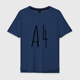 Мужская футболка хлопок Oversize с принтом А4 в Кировске, 100% хлопок | свободный крой, круглый ворот, “спинка” длиннее передней части | а4 | блогер | блогеры | влад | влад а4 | известные юлогеры | ютубер