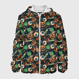 Мужская куртка 3D с принтом Счастливого Хэллоуина в Белгороде, ткань верха — 100% полиэстер, подклад — флис | прямой крой, подол и капюшон оформлены резинкой с фиксаторами, два кармана без застежек по бокам, один большой потайной карман на груди. Карман на груди застегивается на липучку | halloween | holiday | pumpkin | samayn | vampire | zombie | вампир | ведьма | вечеринка | день всех святых | зомби | карнавал | маскарад | мертвец | оборотень | привидение | самайн | светильник джека | страшный джек | труп