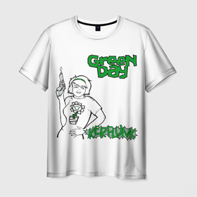 Мужская футболка 3D с принтом Kerplunk   Green Day в Санкт-Петербурге, 100% полиэфир | прямой крой, круглый вырез горловины, длина до линии бедер | american idiot | green day | альтернативный | билли джо армстронг | греен дай | грин дей | гриндей | группа | зелёный день | майк дёрнт | музыка | панк | поп | поппанк | рок | тре кул