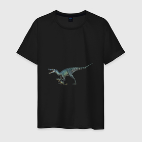 Мужская футболка хлопок с принтом Барионикс в Петрозаводске, 100% хлопок | прямой крой, круглый вырез горловины, длина до линии бедер, слегка спущенное плечо. | арт | барионикс | динозавр | доисторические | рисунок | хищник