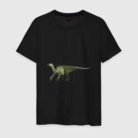 Мужская футболка хлопок с принтом Игуанодон в Петрозаводске, 100% хлопок | прямой крой, круглый вырез горловины, длина до линии бедер, слегка спущенное плечо. | арт | динозавр | доисторические | игуанодон | рисунок