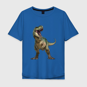 Мужская футболка хлопок Oversize с принтом Тираннозавр , 100% хлопок | свободный крой, круглый ворот, “спинка” длиннее передней части | арт | динозавр | доисторические | рисунок | тираннозавр | хищник