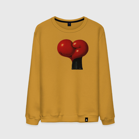 Мужской свитшот хлопок с принтом Боксерские перчатки  сердце в Кировске, 100% хлопок |  | боец | бой | бокс | перчатки | сердце | спорт