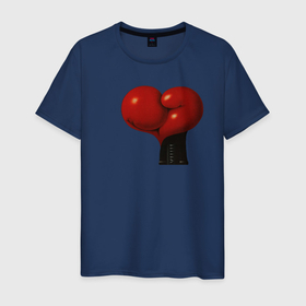 Мужская футболка хлопок с принтом Боксерские перчатки  сердце , 100% хлопок | прямой крой, круглый вырез горловины, длина до линии бедер, слегка спущенное плечо. | боец | бой | бокс | перчатки | сердце | спорт