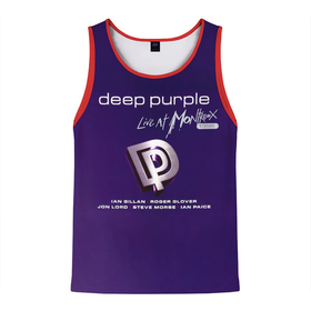 Мужская майка 3D с принтом Deep Purple   Live at Montreux 1996 в Екатеринбурге, 100% полиэстер | круглая горловина, приталенный силуэт, длина до линии бедра. Пройма и горловина окантованы тонкой бейкой | Тематика изображения на принте: deep purple | альбом | гловер | группа | дееп | деп | ди | дип перпл | диперпл | дипперпл | иэн гиллан | иэн пэйс | лого | логотип | метал | морс | пепл | прогрессивный | психоделический | рок | символ | хард