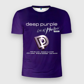 Мужская футболка 3D Slim с принтом Deep Purple   Live at Montreux 1996 в Екатеринбурге, 100% полиэстер с улучшенными характеристиками | приталенный силуэт, круглая горловина, широкие плечи, сужается к линии бедра | Тематика изображения на принте: deep purple | альбом | гловер | группа | дееп | деп | ди | дип перпл | диперпл | дипперпл | иэн гиллан | иэн пэйс | лого | логотип | метал | морс | пепл | прогрессивный | психоделический | рок | символ | хард