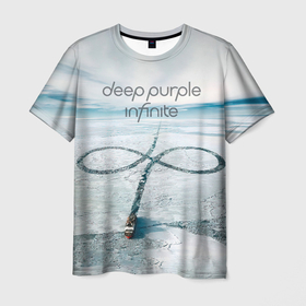 Мужская футболка 3D с принтом Infinite   Deep Purple в Петрозаводске, 100% полиэфир | прямой крой, круглый вырез горловины, длина до линии бедер | deep purple | альбом | гловер | группа | дееп | деп | ди | дип перпл | диперпл | дипперпл | иэн гиллан | иэн пэйс | лого | логотип | метал | морс | пепл | прогрессивный | психоделический | рок | символ | хард