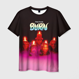 Мужская футболка 3D с принтом Deep Purple   Burn в Белгороде, 100% полиэфир | прямой крой, круглый вырез горловины, длина до линии бедер | deep purple | альбом | гловер | группа | дееп | деп | ди | дип перпл | диперпл | дипперпл | иэн гиллан | иэн пэйс | лого | логотип | метал | морс | пепл | прогрессивный | психоделический | рок | символ | хард