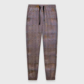 Мужские брюки 3D с принтом Ржавый металл в Тюмени, 100% полиэстер | манжеты по низу, эластичный пояс регулируется шнурком, по бокам два кармана без застежек, внутренняя часть кармана из мелкой сетки | metal | железо | металл | ржавчина | ржавый