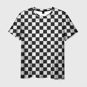 Мужская футболка 3D с принтом Шахматист в Тюмени, 100% полиэфир | прямой крой, круглый вырез горловины, длина до линии бедер | chess | игра | король | ладья | математика | пешка | ферзь | чёрно белые | шах и мат | шахматист | шахматная доска | шахматные фигуры | шахматы