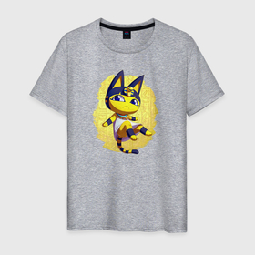 Мужская футболка хлопок с принтом Ankha Анкха египетская кошка в Екатеринбурге, 100% хлопок | прямой крой, круглый вырез горловины, длина до линии бедер, слегка спущенное плечо. | ankha | ankha animal crossing | waifu | анка | анкха | желтая египетская кошка | мем