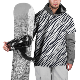 Накидка на куртку 3D с принтом Черно белый полосатый тигровый в Кировске, 100% полиэстер |  | модный | монохромный | полосатый | серый и черный | современный | тигровый | черный и белый