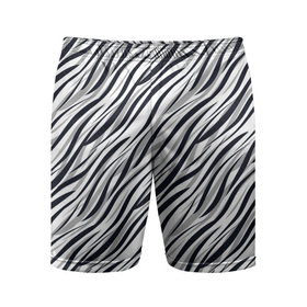 Мужские шорты спортивные с принтом Черно белый полосатый тигровый в Петрозаводске,  |  | Тематика изображения на принте: модный | монохромный | полосатый | серый и черный | современный | тигровый | черный и белый
