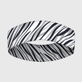 Повязка на голову 3D с принтом Черно белый полосатый тигровый в Курске,  |  | Тематика изображения на принте: модный | монохромный | полосатый | серый и черный | современный | тигровый | черный и белый