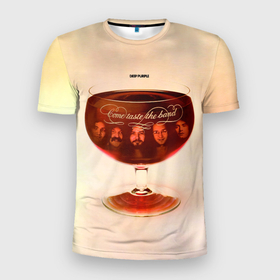 Мужская футболка 3D Slim с принтом Come Taste the Band   Deep Purple в Новосибирске, 100% полиэстер с улучшенными характеристиками | приталенный силуэт, круглая горловина, широкие плечи, сужается к линии бедра | deep purple | альбом | гловер | группа | дееп | деп | ди | дип перпл | диперпл | дипперпл | иэн гиллан | иэн пэйс | лого | логотип | метал | морс | пепл | прогрессивный | психоделический | рок | символ | хард