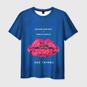 Мужская футболка 3D с принтом MGK x Camila Cabello в Санкт-Петербурге, 100% полиэфир | прямой крой, круглый вырез горловины, длина до линии бедер | hip hop | machine gun kelly | mgk | rap | rep | исполнители | исполнитель | колсон бэйкер | машин ган келли | музыка | реп