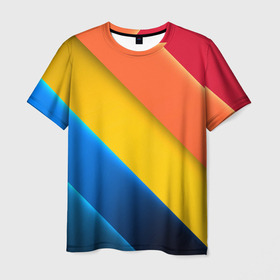 Мужская футболка 3D с принтом Полутона и оттенки в Петрозаводске, 100% полиэфир | прямой крой, круглый вырез горловины, длина до линии бедер | графический дизайн | оттенки | полутона | простота | цвет