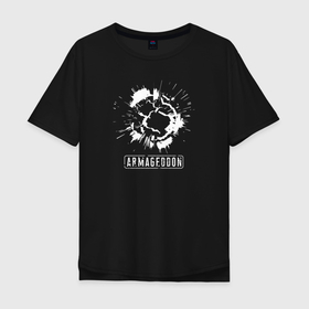 Мужская футболка хлопок Oversize с принтом Армагеддон в Белгороде, 100% хлопок | свободный крой, круглый ворот, “спинка” длиннее передней части | space | апокалипсис | астрономия | взрыв | звезда | земля | конец света | космос | планета