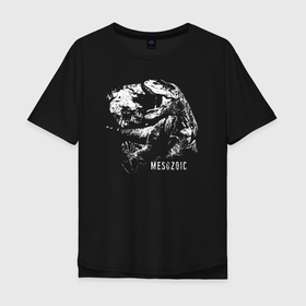 Мужская футболка хлопок Oversize с принтом Мезозойская Эра в Кировске, 100% хлопок | свободный крой, круглый ворот, “спинка” длиннее передней части | predator | t rex | динозавр | монстр | ти рекс | тиранозавр рекс | хищник | ящерица
