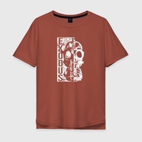 Мужская футболка хлопок Oversize с принтом Exodus в Тюмени, 100% хлопок | свободный крой, круглый ворот, “спинка” длиннее передней части | exodus | metro | metro exodus | апокалипсис | вирус | игра | метро исход | пандемия | противогаз | солдат