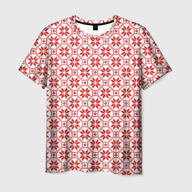 Мужская футболка 3D с принтом Алатырь , 100% полиэфир | прямой крой, круглый вырез горловины, длина до линии бедер | алатырь | восмиконечная звезда | вышиванка | вышивка крестом | звезда руси | макошь | оберег | обереги славян | обережная вышивка | орнамент | родноверие | русич | русская рубашка | русь | сварог