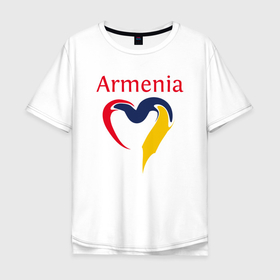 Мужская футболка хлопок Oversize с принтом Armenia Heart в Тюмени, 100% хлопок | свободный крой, круглый ворот, “спинка” длиннее передней части | armenia | heart | арарат | армения | армяне | армянин | арцах | город | горы | ереван | кавказ | карта | народ | орёл | путешествие | саркисян | сердце | ссср | страна | турист | флаг