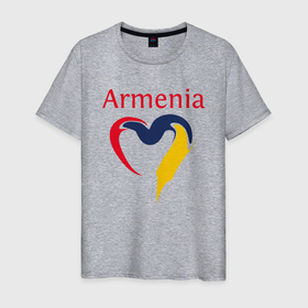 Мужская футболка хлопок с принтом Armenia Heart в Петрозаводске, 100% хлопок | прямой крой, круглый вырез горловины, длина до линии бедер, слегка спущенное плечо. | armenia | heart | арарат | армения | армяне | армянин | арцах | город | горы | ереван | кавказ | карта | народ | орёл | путешествие | саркисян | сердце | ссср | страна | турист | флаг