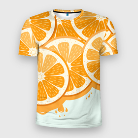 Мужская футболка 3D Slim с принтом АПЕЛЬСИН | ORANGE , 100% полиэстер с улучшенными характеристиками | приталенный силуэт, круглая горловина, широкие плечи, сужается к линии бедра | Тематика изображения на принте: citrus | orange | summer | апельсин | витамин | витамины | лето | цитрус | цитрусовый | цитрусовый микс