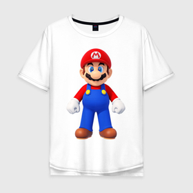 Мужская футболка хлопок Oversize с принтом Mario в Екатеринбурге, 100% хлопок | свободный крой, круглый ворот, “спинка” длиннее передней части | mario | nintendo | switch | марио | нинтендо | свитч