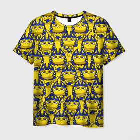 Мужская футболка 3D с принтом Ankha Zone в Тюмени, 100% полиэфир | прямой крой, круглый вырез горловины, длина до линии бедер | Тематика изображения на принте: animal crossing | ankha | анка | анкха | египетская | желтая | кошка | мем | паттерн