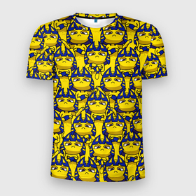 Мужская футболка 3D Slim с принтом Ankha Zone в Санкт-Петербурге, 100% полиэстер с улучшенными характеристиками | приталенный силуэт, круглая горловина, широкие плечи, сужается к линии бедра | animal crossing | ankha | анка | анкха | египетская | желтая | кошка | мем | паттерн