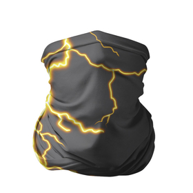 Бандана-труба 3D с принтом Яркая молния в Белгороде, 100% полиэстер, ткань с особыми свойствами — Activecool | плотность 150‒180 г/м2; хорошо тянется, но сохраняет форму | гроза | гром | желтый | молния | рисунок | узор | чёрный | электрический заряд | электричество | яркая молния | яркий свет | ярко