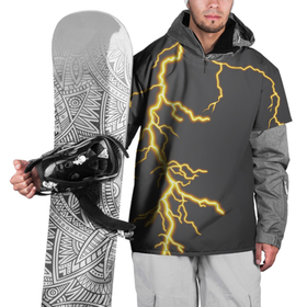 Накидка на куртку 3D с принтом Яркая молния в Санкт-Петербурге, 100% полиэстер |  | гроза | гром | желтый | молния | рисунок | узор | чёрный | электрический заряд | электричество | яркая молния | яркий свет | ярко