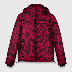Мужская зимняя куртка 3D с принтом Красно черный абстрактный узор в Петрозаводске, верх — 100% полиэстер; подкладка — 100% полиэстер; утеплитель — 100% полиэстер | длина ниже бедра, свободный силуэт Оверсайз. Есть воротник-стойка, отстегивающийся капюшон и ветрозащитная планка. 

Боковые карманы с листочкой на кнопках и внутренний карман на молнии. | абстрактный | вязание | красно черный | красный | модный | скандинавский | современный