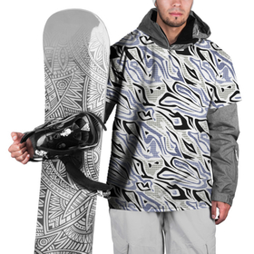 Накидка на куртку 3D с принтом Абстрактный сиренево черный в Кировске, 100% полиэстер |  | абстрактный | камуфляж | клетка | клетчатый узор | молодежный | разводы | современный | черный и сиреневый