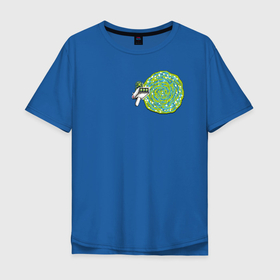 Мужская футболка хлопок Oversize с принтом PIXEL PORTAL Rick  Morty , 100% хлопок | свободный крой, круглый ворот, “спинка” длиннее передней части | adult swim | cartoon network | morty | planetina | rick | rick and morty | картун нетворк | морти | планетина | рик | рик и морти