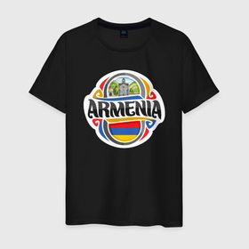 Мужская футболка хлопок с принтом Великая Армения в Белгороде, 100% хлопок | прямой крой, круглый вырез горловины, длина до линии бедер, слегка спущенное плечо. | armenia | арарат | армения | армяне | армянин | арцах | город | горы | ереван | кавказ | карта | народ | орёл | путешествие | саркисян | ссср | страна | турист | флаг