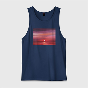 Мужская майка хлопок с принтом Сочный закат на море в Петрозаводске, 100% хлопок |  | Тематика изображения на принте: авторская работа | белый | бордовый | вечер | вечер на море | вода | живопись | закат | закат на море | картина маслом | картина футболке | красный | море | море и солнце | небо | оранжевый