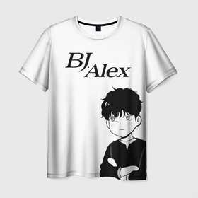 Мужская футболка 3D с принтом BJ Alex чиби в Тюмени, 100% полиэфир | прямой крой, круглый вырез горловины, длина до линии бедер | alex | bj | bj alex | алекс | ан джи вон | аниме | дживон | сенен ай | стример