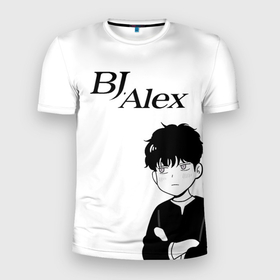Мужская футболка 3D Slim с принтом BJ Alex чиби в Курске, 100% полиэстер с улучшенными характеристиками | приталенный силуэт, круглая горловина, широкие плечи, сужается к линии бедра | alex | bj | bj alex | алекс | ан джи вон | аниме | дживон | сенен ай | стример