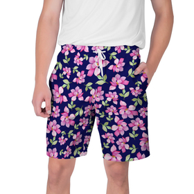 Мужские шорты 3D с принтом Акварельные цветы 