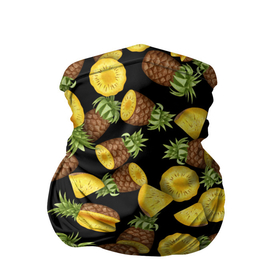 Бандана-труба 3D с принтом Ананасы , 100% полиэстер, ткань с особыми свойствами — Activecool | плотность 150‒180 г/м2; хорошо тянется, но сохраняет форму | anans | pineapple | ананас | ананасовый | паттерн | свингеры | тропики | тропический | фрукты